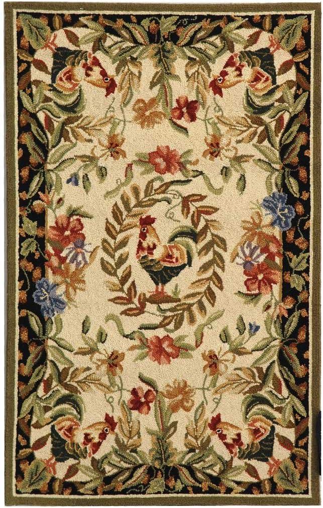 Chelsea HK92 Handmade Area Rug - 3'9"x5'9" - Creme/Black - Safavieh