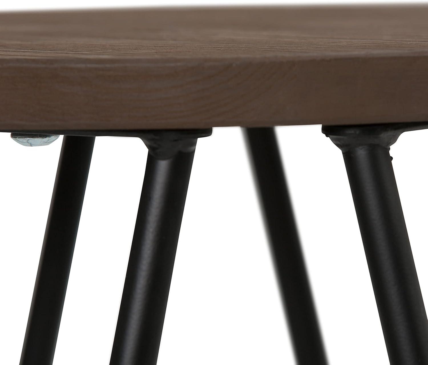 Simeon Industrial Metal 30 inch Metal Bar Stool with Wood Seat in Cocoa Brown / Black