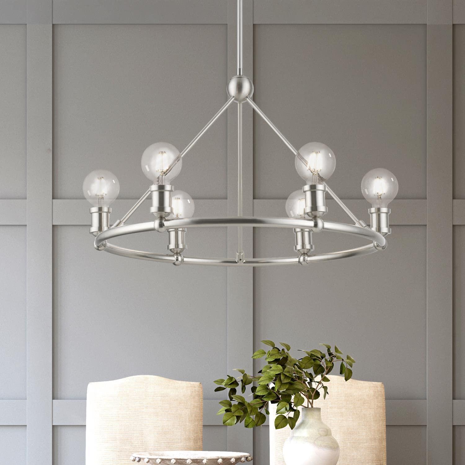 Livex Lighting Lansdale 6 - Light Chandelier in Brushed Nickel