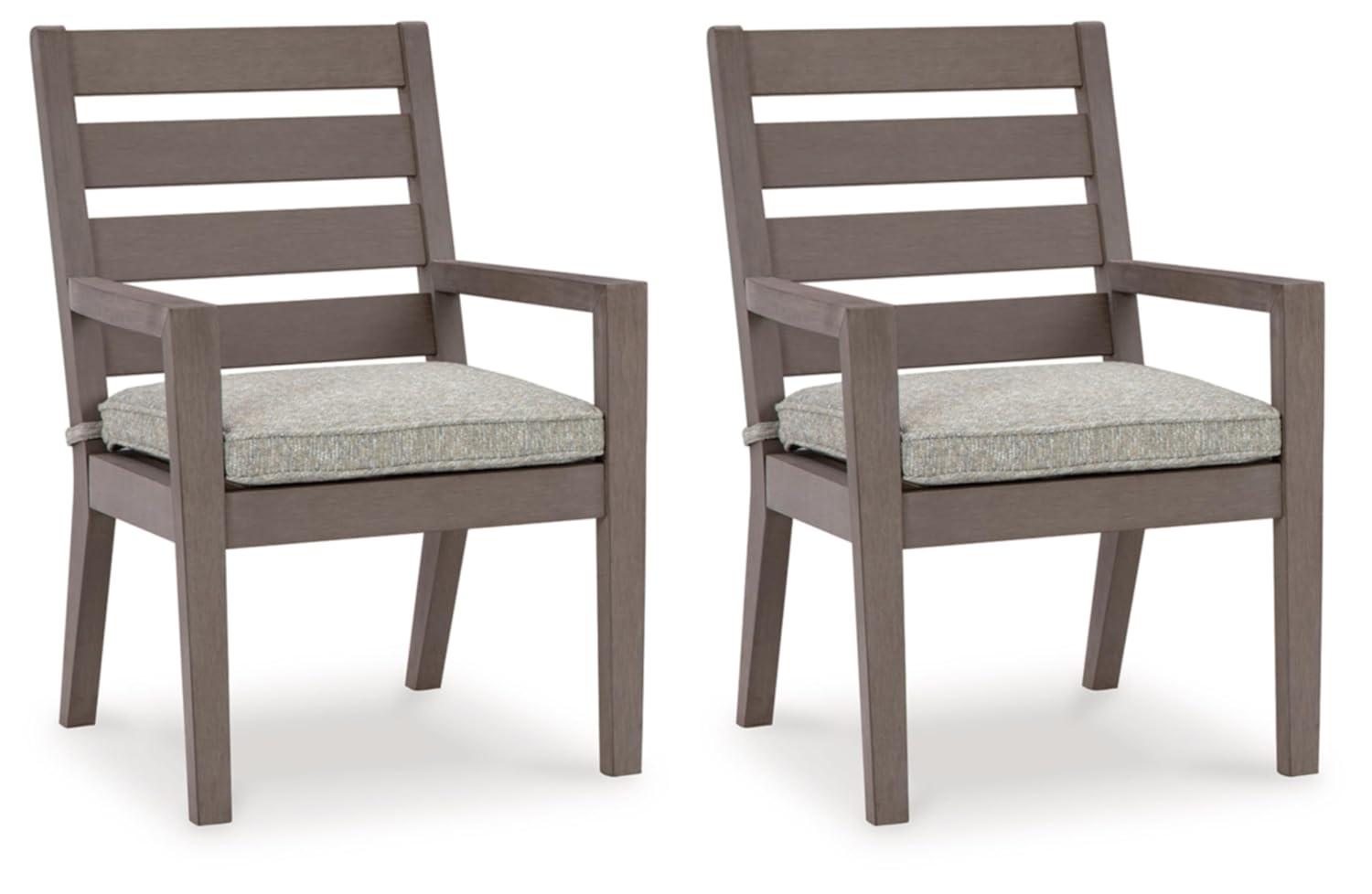 Ashley Furniture Hillside Barn Gray & Brown Outdoor Dining Arm Chair - Set of 2