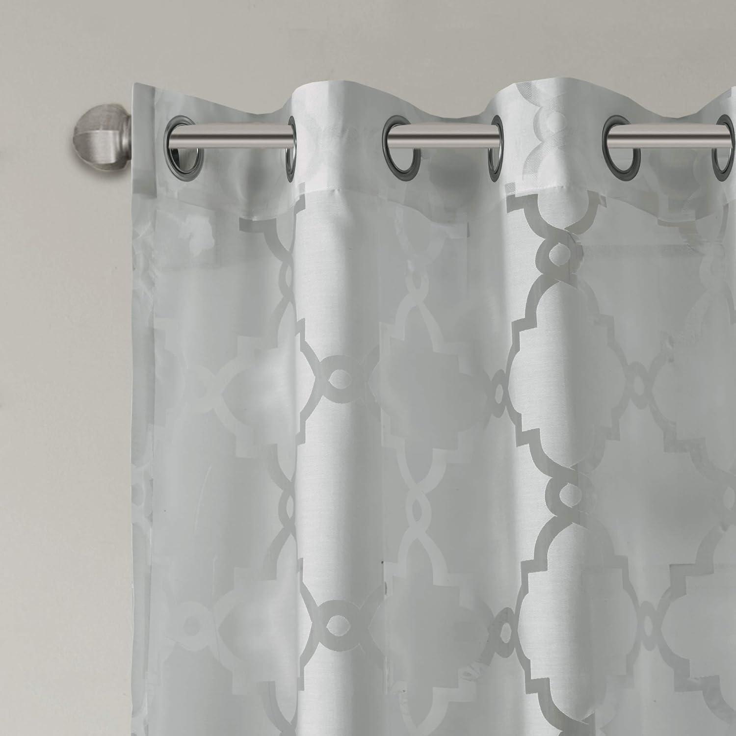 Eden Fretwork Burnout Sheer Curtain Panel