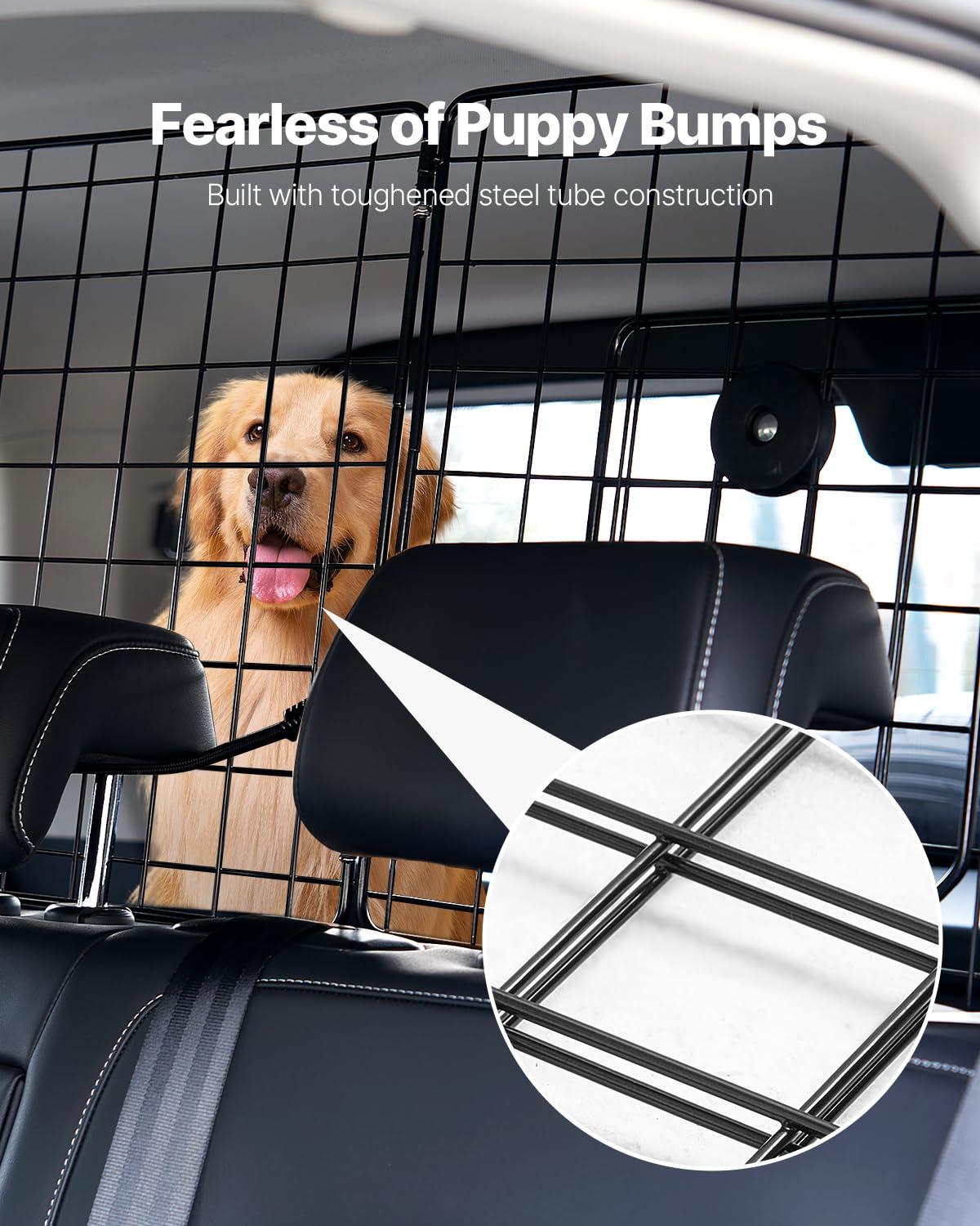 Dog Car Barrier, Adjustable Car Divider for Trunk Cargo Area, Universal-Fit Back Seat Wire Mesh barrier, Furniture Cover