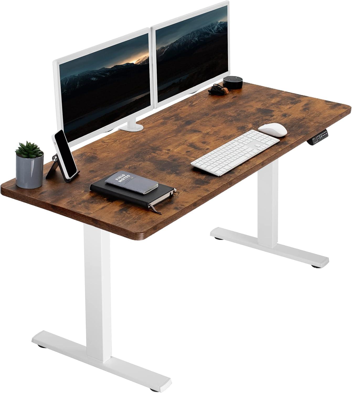 VIVO Single Motor Electric Desk with Push Button Memory Controller