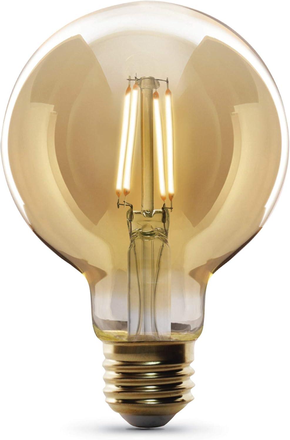 Amber Glass Vintage LED G25 Decorative Bulb, 40W Equivalent