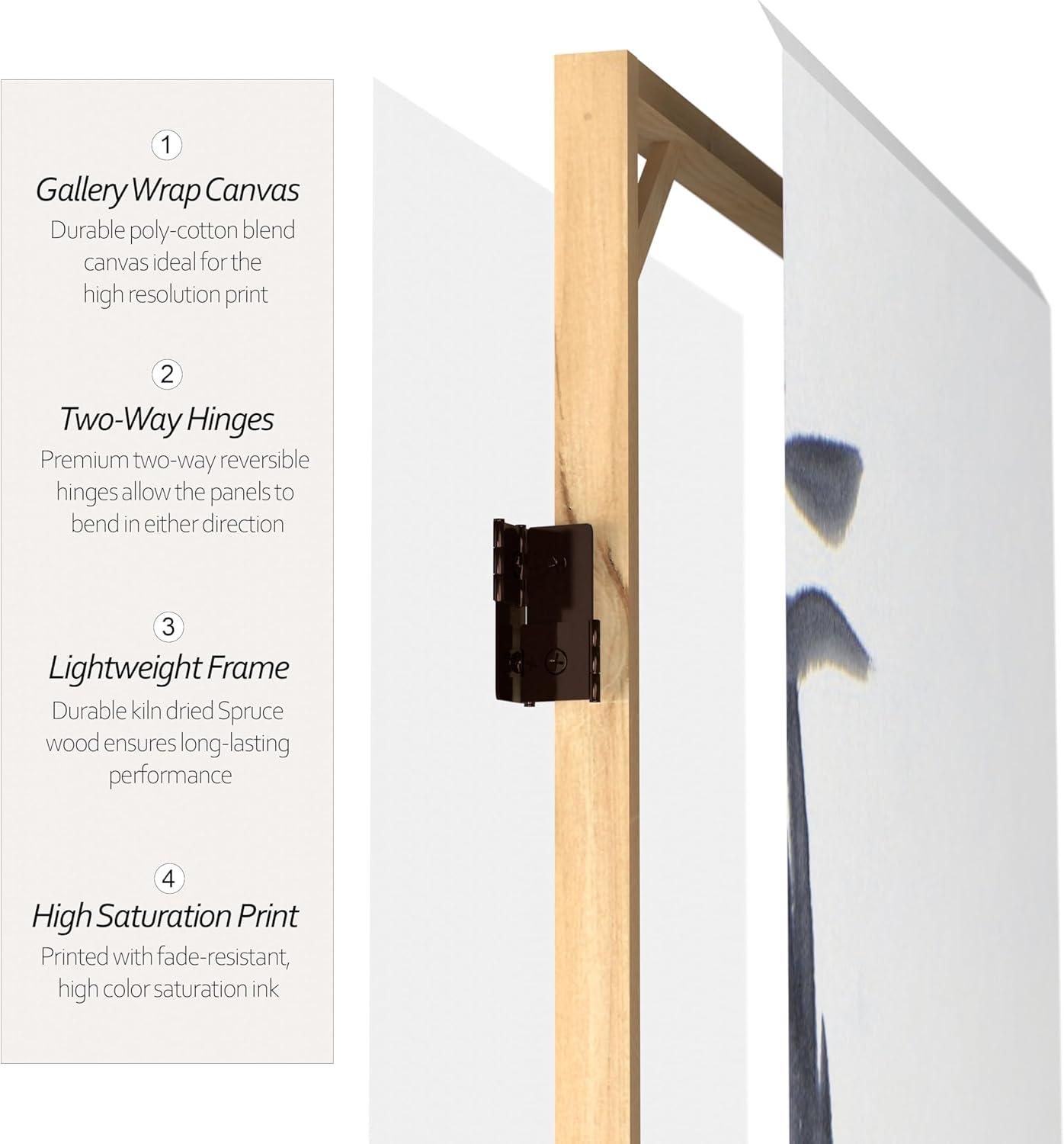 Oriental Furniture 6 ft. Tall Bamboo Calligraphy Canvas Room Divider - 3 Panel