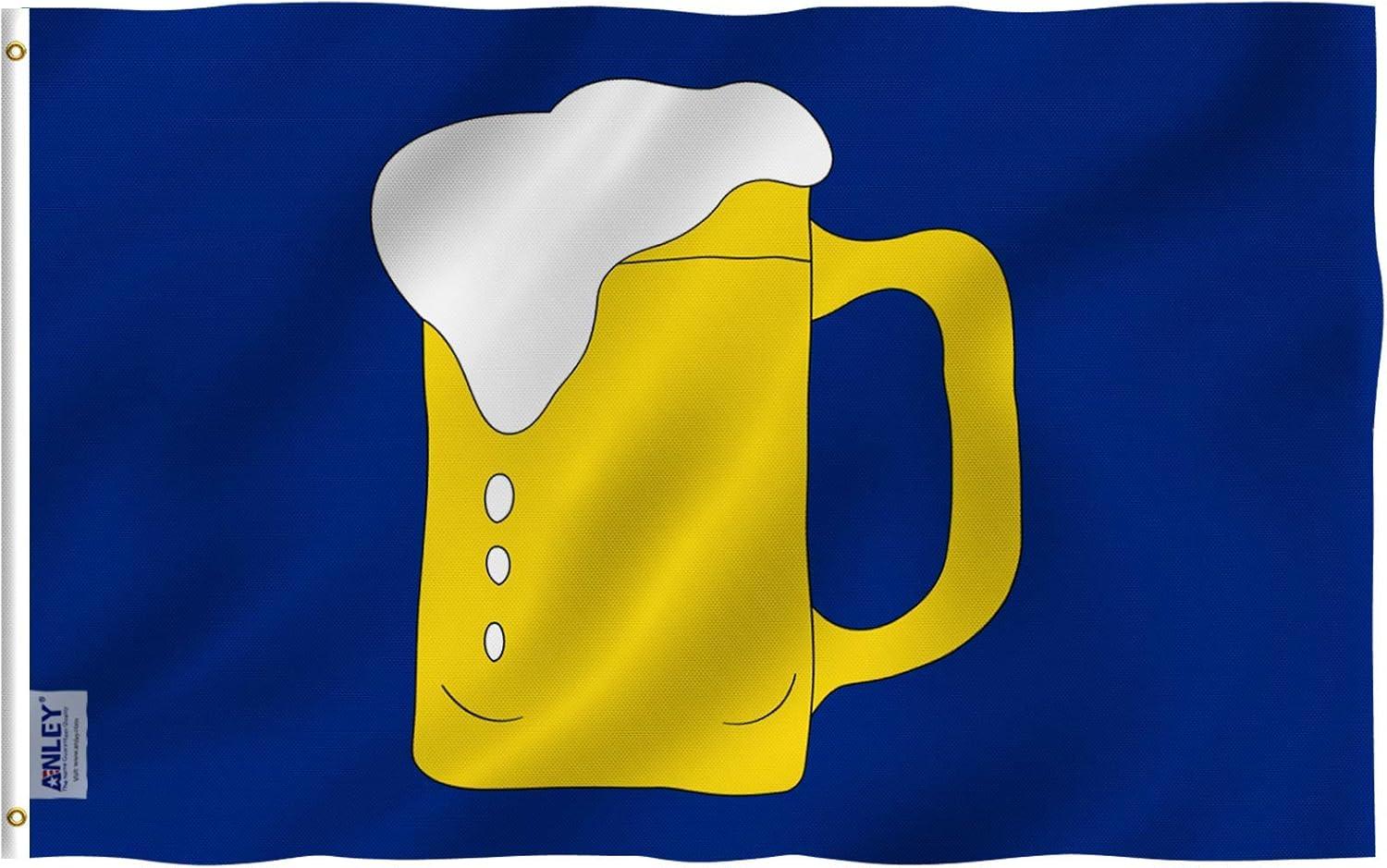 Anley Fly Breeze 3x5 Foot Beer Mug Flag - Beer Mug BM Advertising or Service Businesses Flags