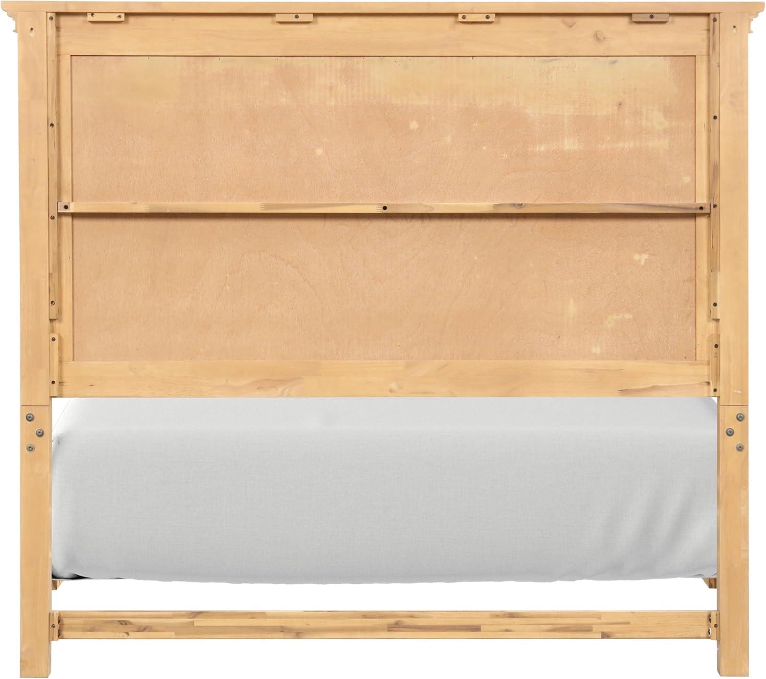 Furniture of America Stratford Solid Wood Queen Panel Bed, Natural Oak