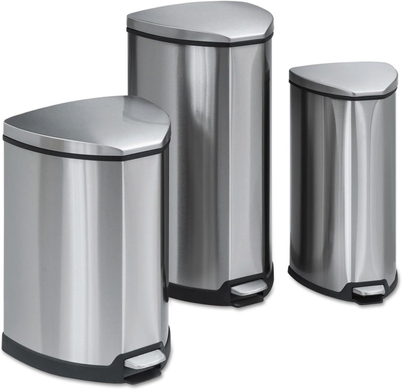 Fingerprint Resistant Stainless Steel Pedal Trash Can, 4-Gallon, Silver