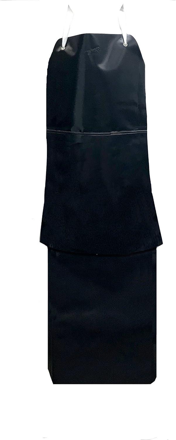 Kleen Chef, Premium PVC Leather Apron, Double Layer Apron, Black (Pack-1)