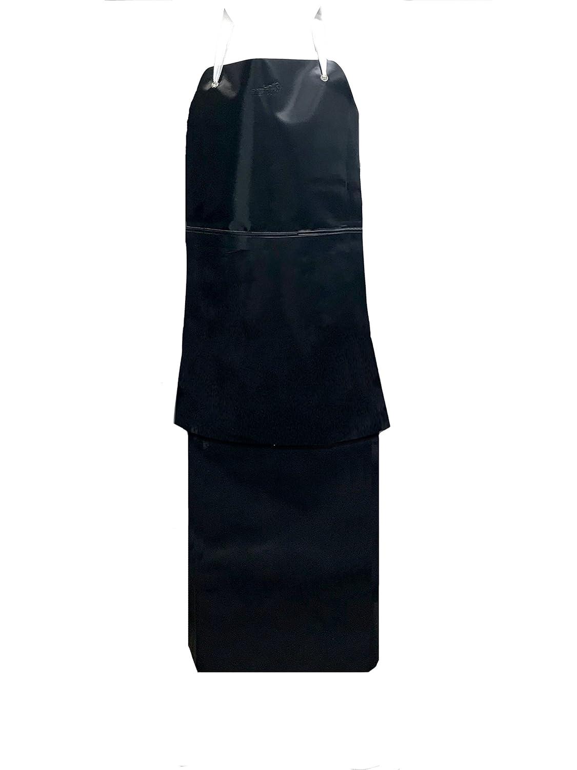 Kleen Chef, Premium PVC Leather Apron, Double Layer Apron, Black (Pack-1)