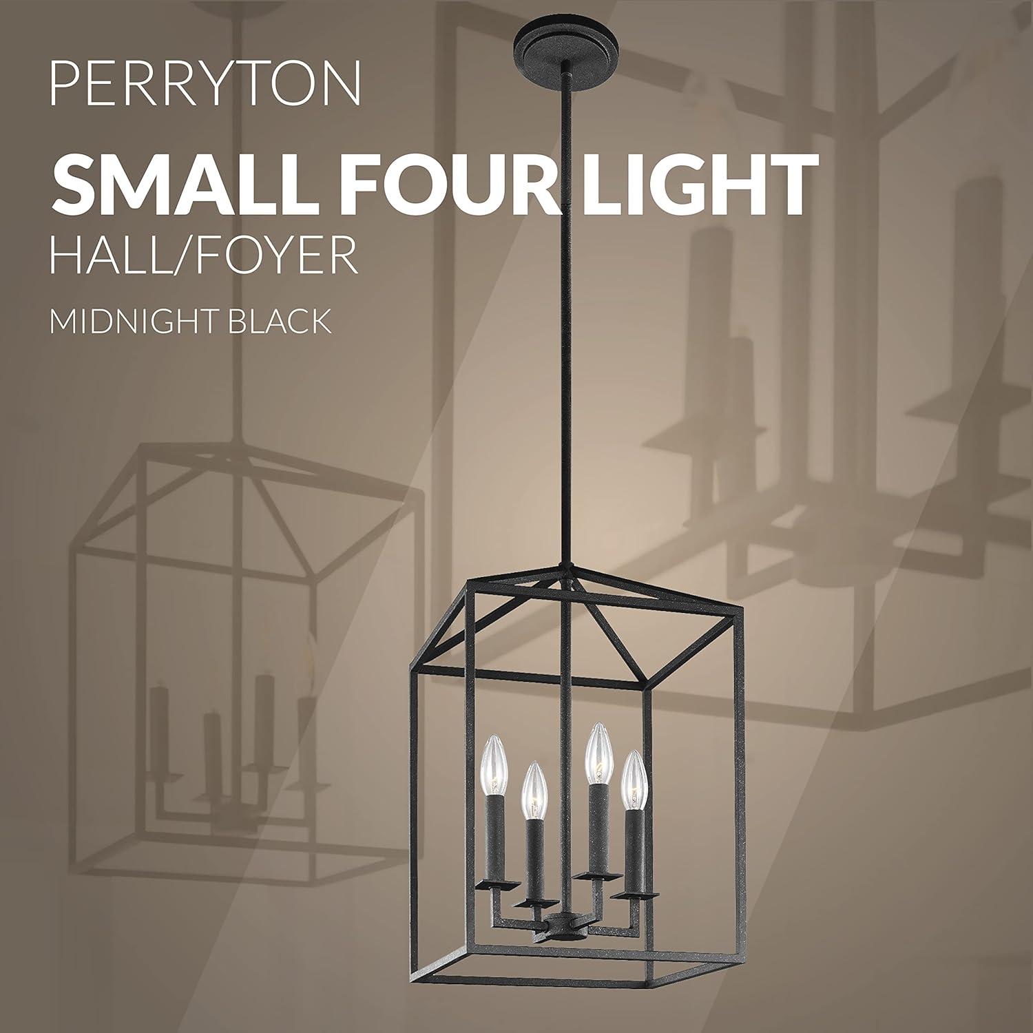 Midnight Black 4-Light Indoor/Outdoor Lantern Pendant