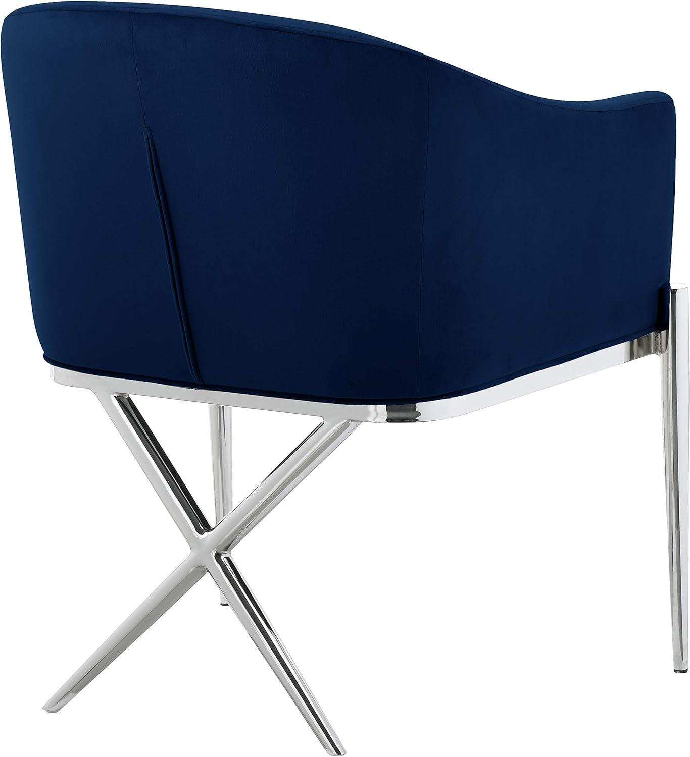 Meridian Furniture Xavier 19.5"H Velvet Dining Chair in Navy