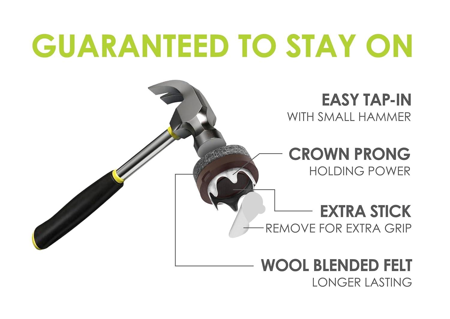 Slipstick Gorillafelt Cb257 Chair Leg Floor Protectors/Felt Glides (Set Of 16) Tap On Felt Furniture Pads Guaranteed To Stay On, 1 Inch Round Sliders (Set of 16)