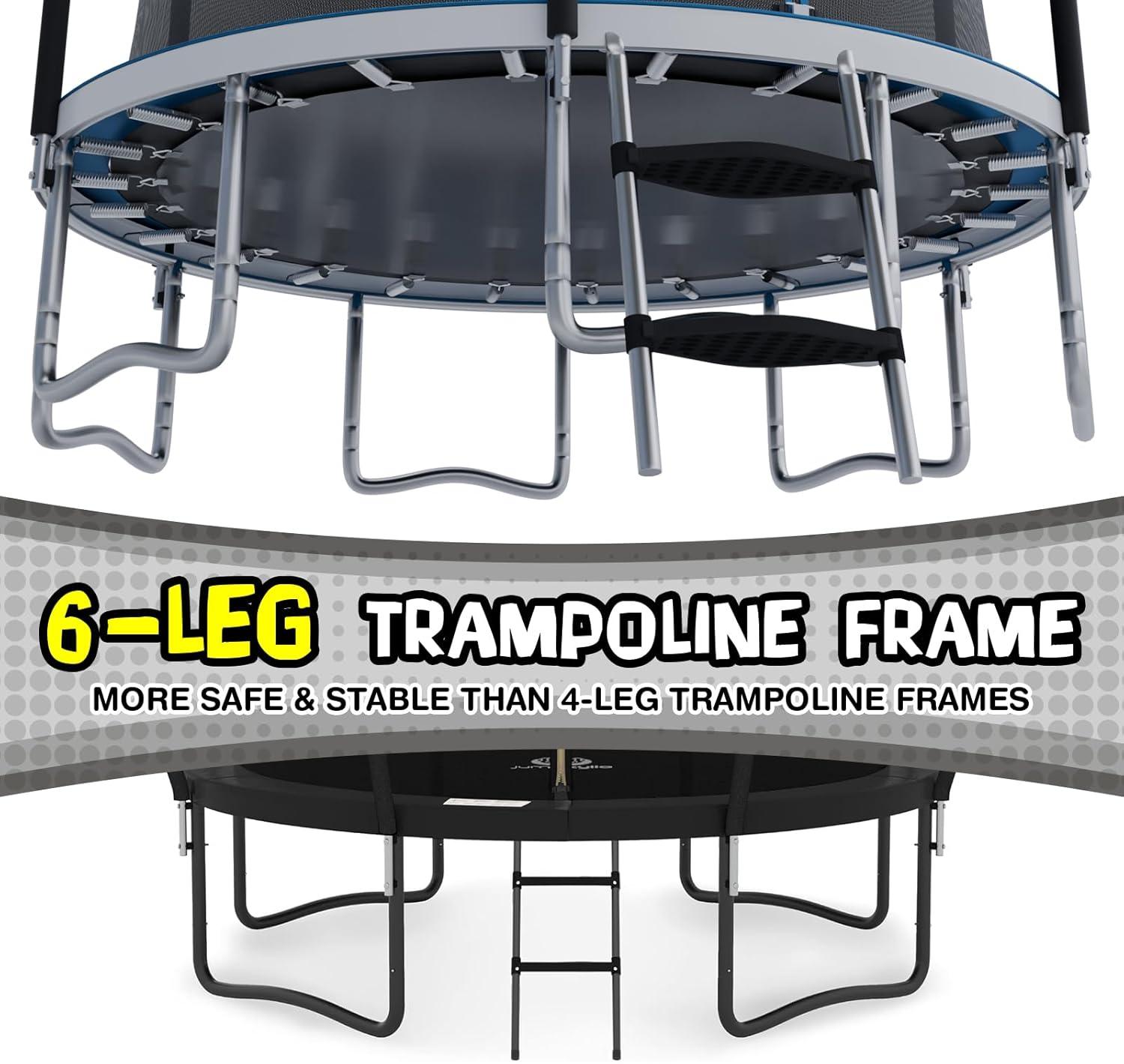 TruJump Sportspower TruJump 14' Round Trampoline with Safety Enclosure & with Lifetime Warranty on Jump Mat