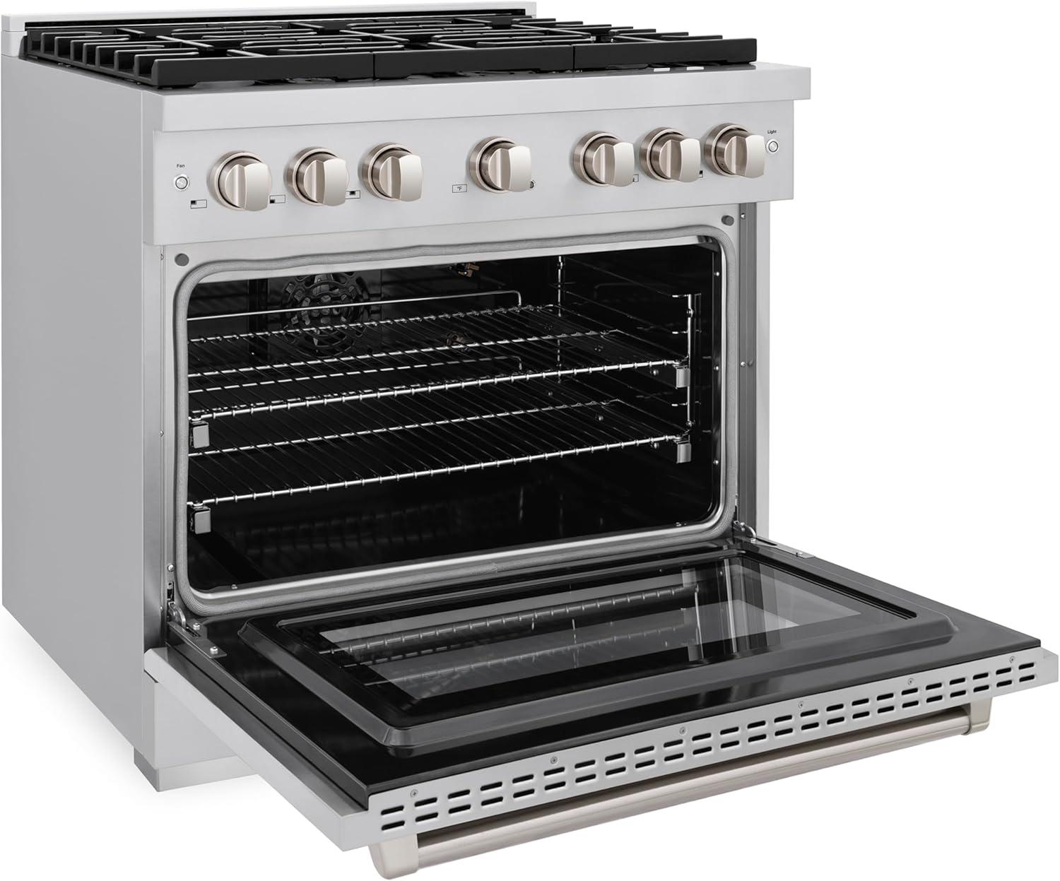 ZLINE 36" Paramount Gas Range w/ 6 Burners & Convection Oven in DuraSnow