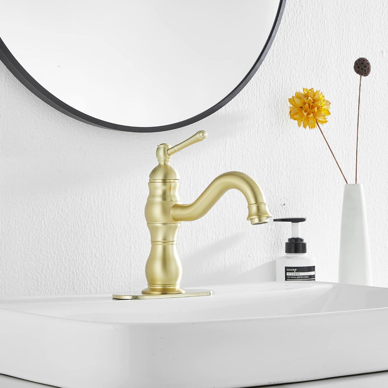 Single-Hole Single-handle Bathroom Faucet with Drain Assembly