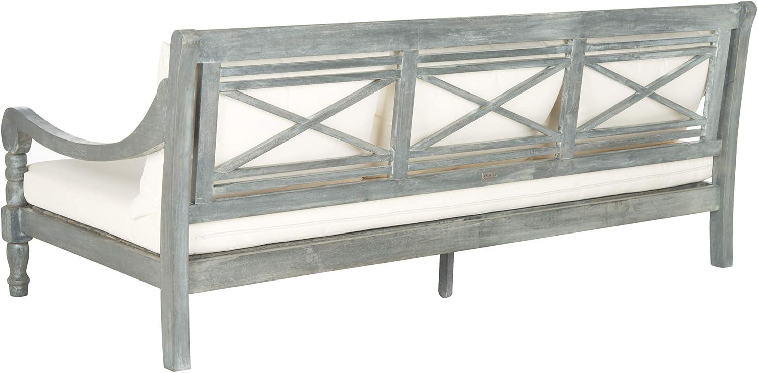 SAFAVIEH  OUTDOOR Pasadena Day Bed Ash Grey / Beige