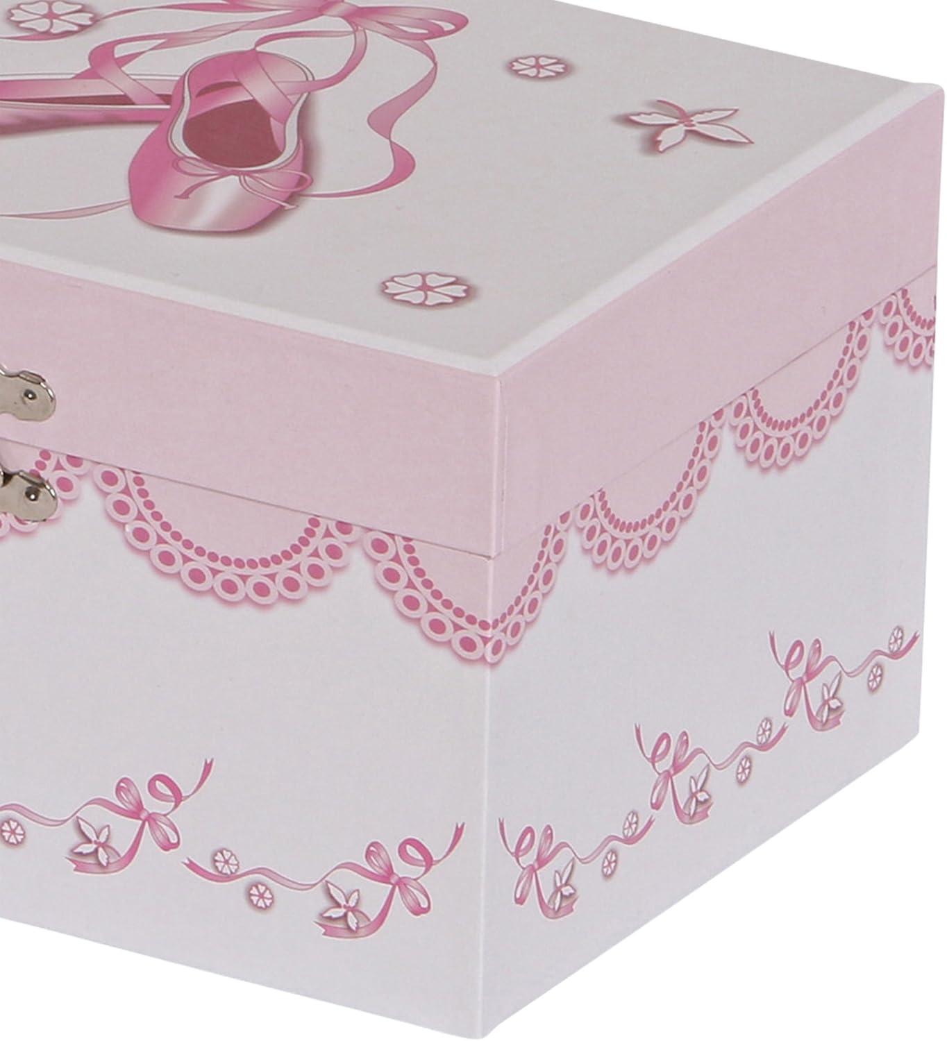 Clarice Pink and White Musical Ballerina Jewelry Box