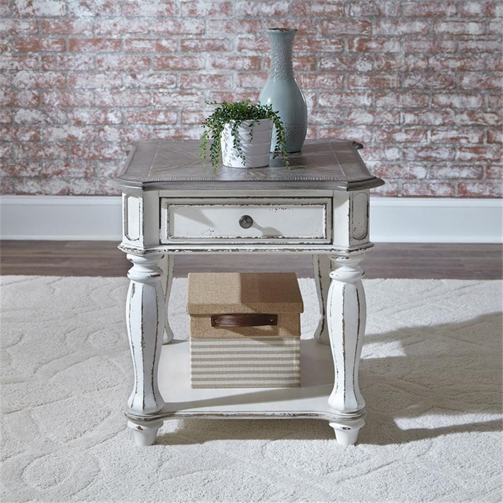 Magnolia Manor White 3 Piece Set (1-Cocktail 2-End Tables)