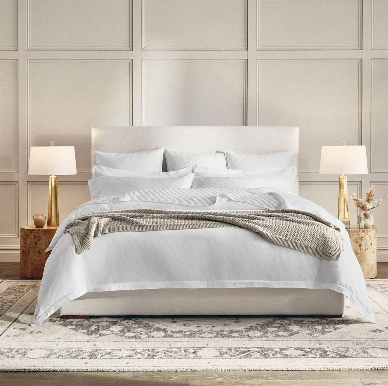 Luxurious Full/Queen White Organic Cotton Duvet Set