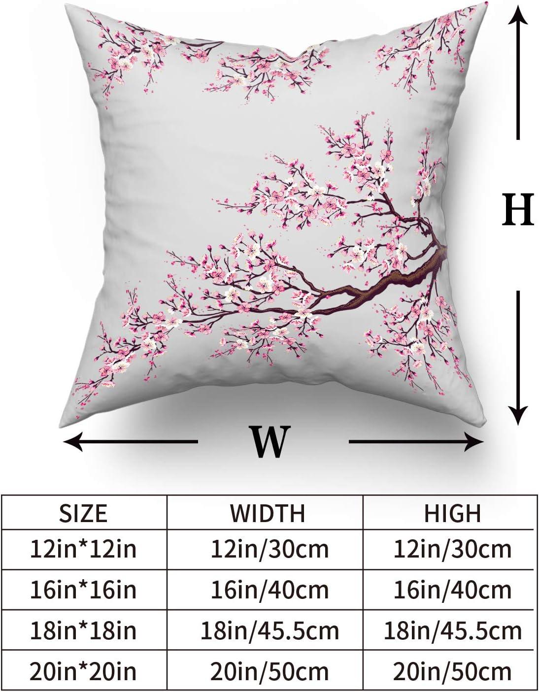 Japanese Cherry Blossom Floral Cotton Polyester Euro Pillowcase Set