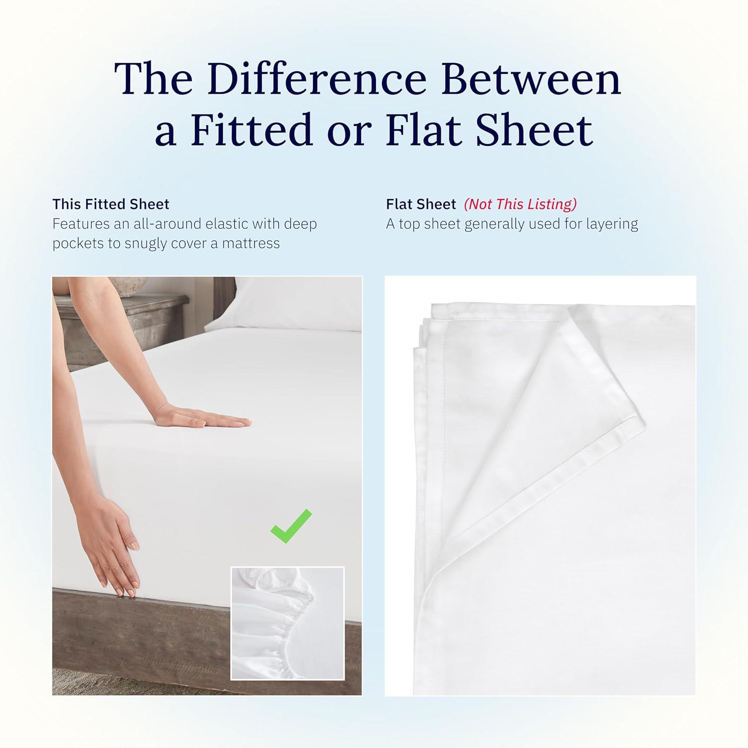 400 Thread Count 100% Cotton Fitted Sheet - California Design Den - Sage Green, King