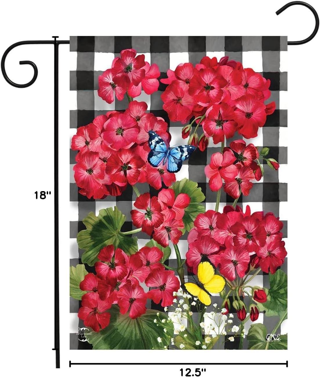 Briarwood Lane Summer Garden Flag 12x18 For Outdoor Checkered Geraniums For Summer Garden Flag Flags For Outside