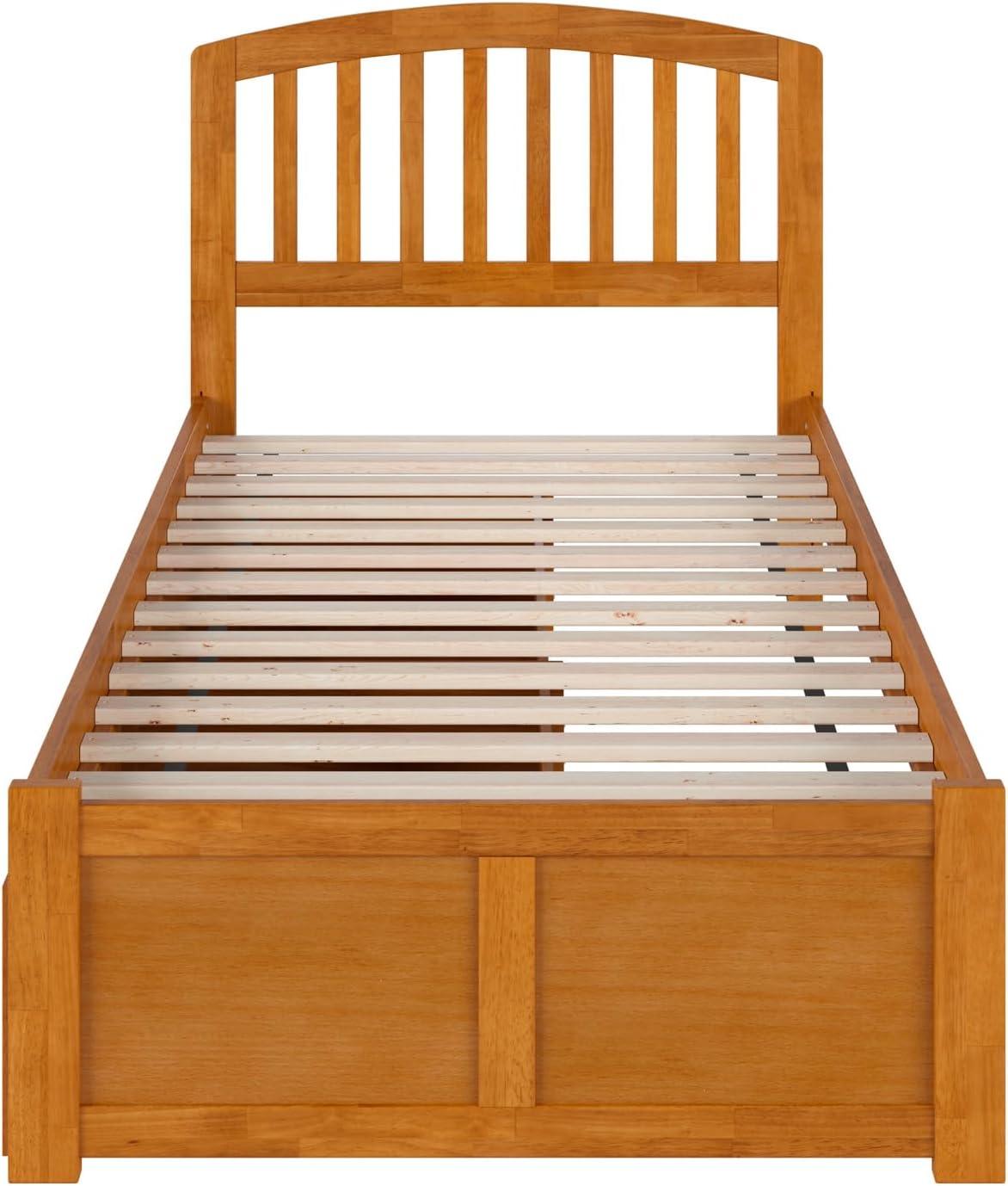 AFI Furnishings Richmond Solid Wood Platform Bed with Panel Footboard and Storage Drawers