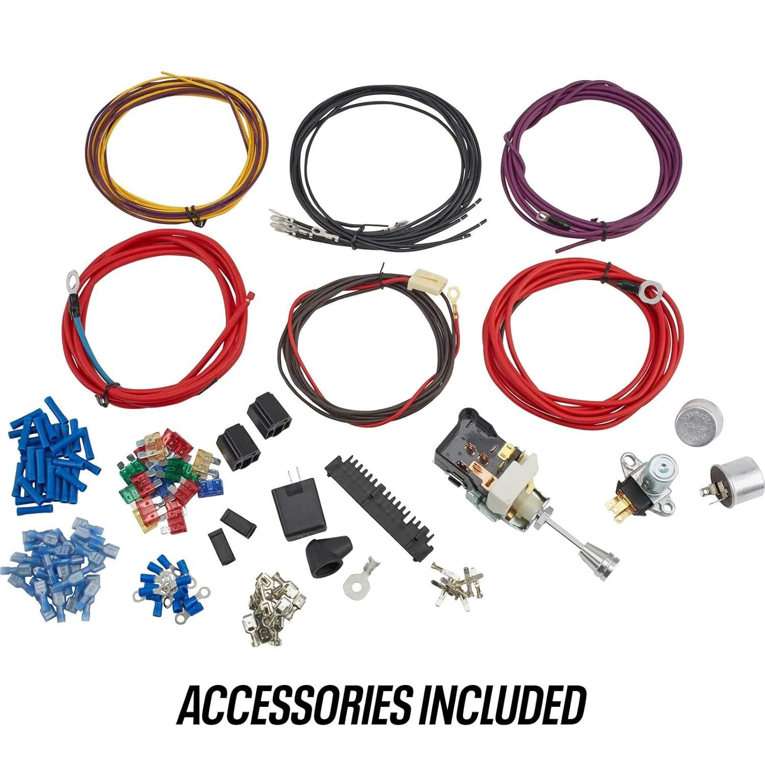 Universal 22-Circuit Automotive Wiring Harness Kit with GXL Insulated Copper Wires