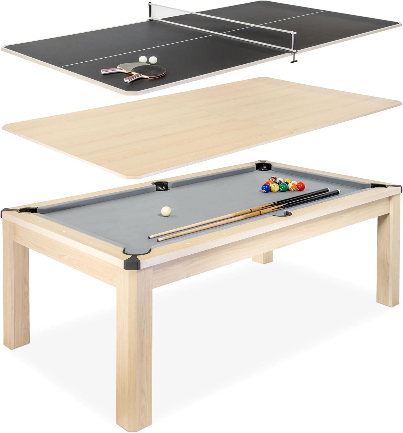 Gosports 7 Ft 3-in-1 Multi Game Pool Table Set with Dining Top, and Table Tennis Game