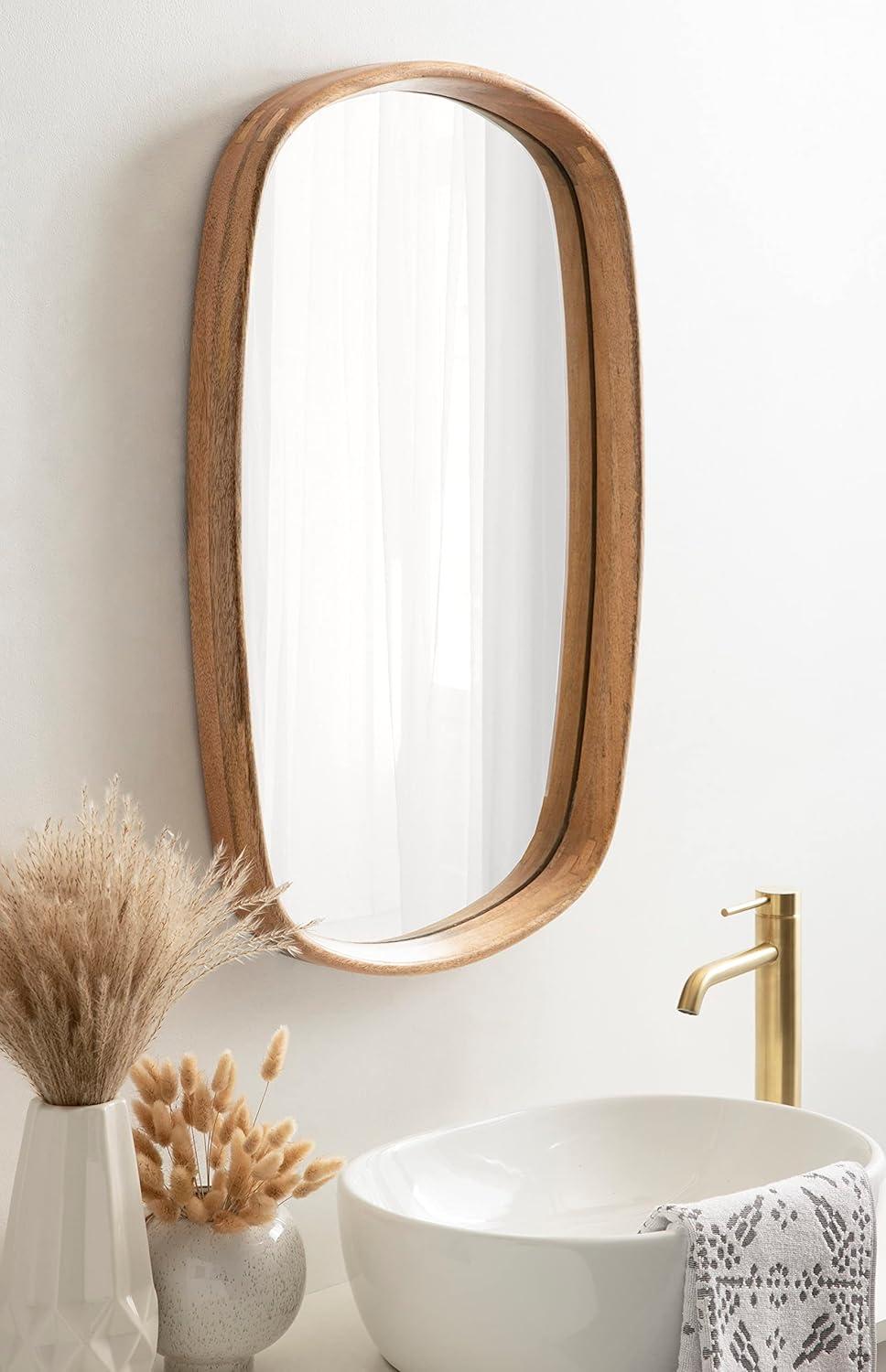 Kate and Laurel Prema Framed Wall Mirror, 20x30, Natural