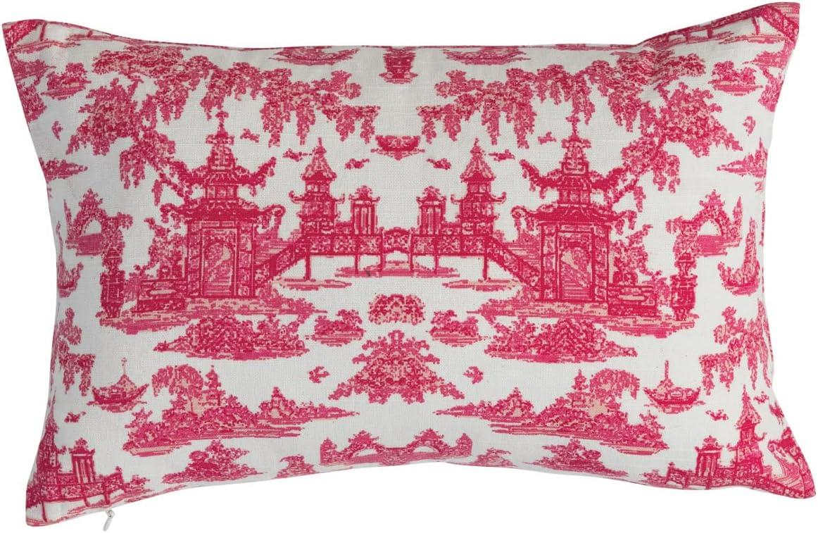 Creative Co-Op Cotton Lumbar Toile Pattern Pillow