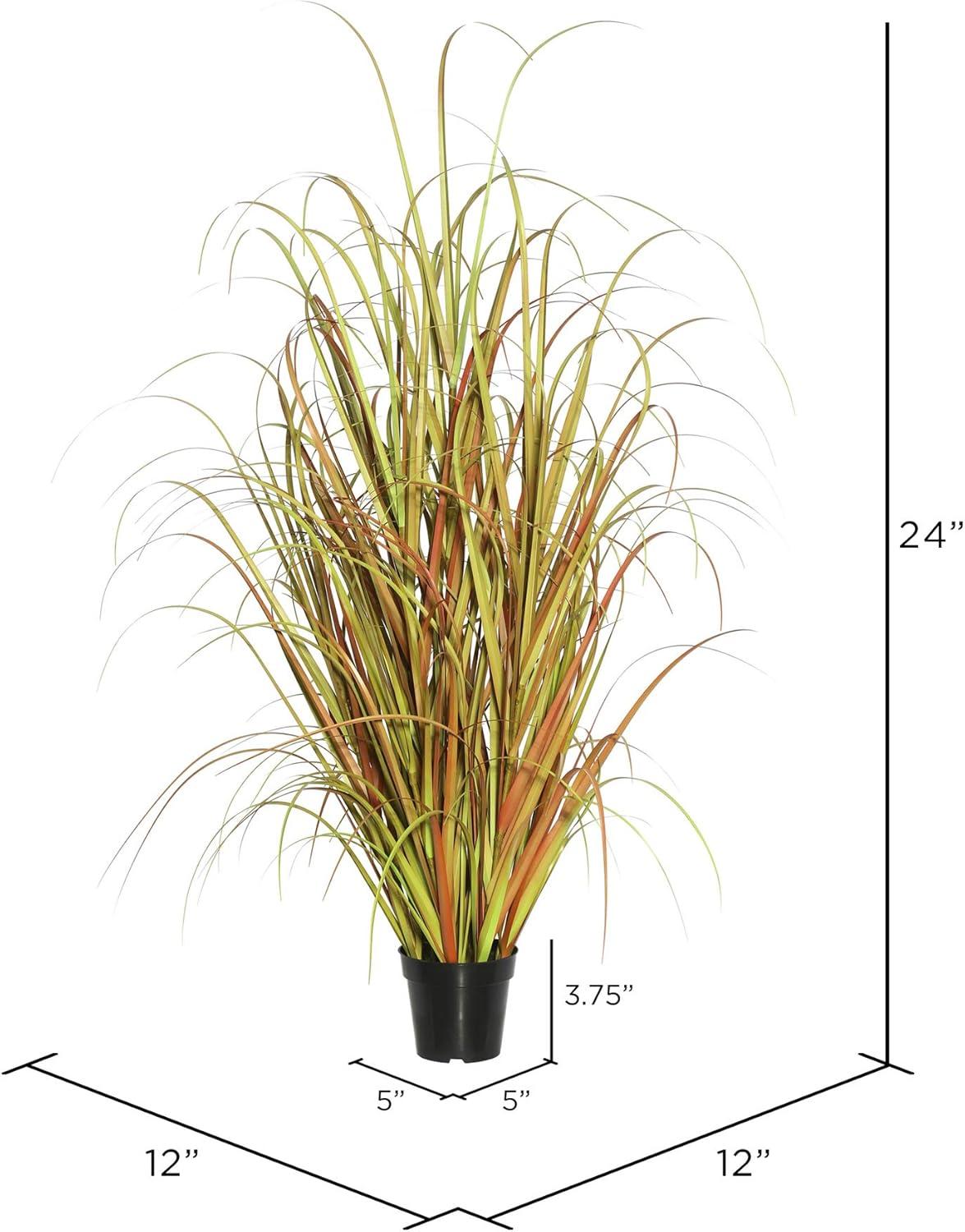 Vickerman 24" PVC Artificial Potted Mixed Brown Grass.