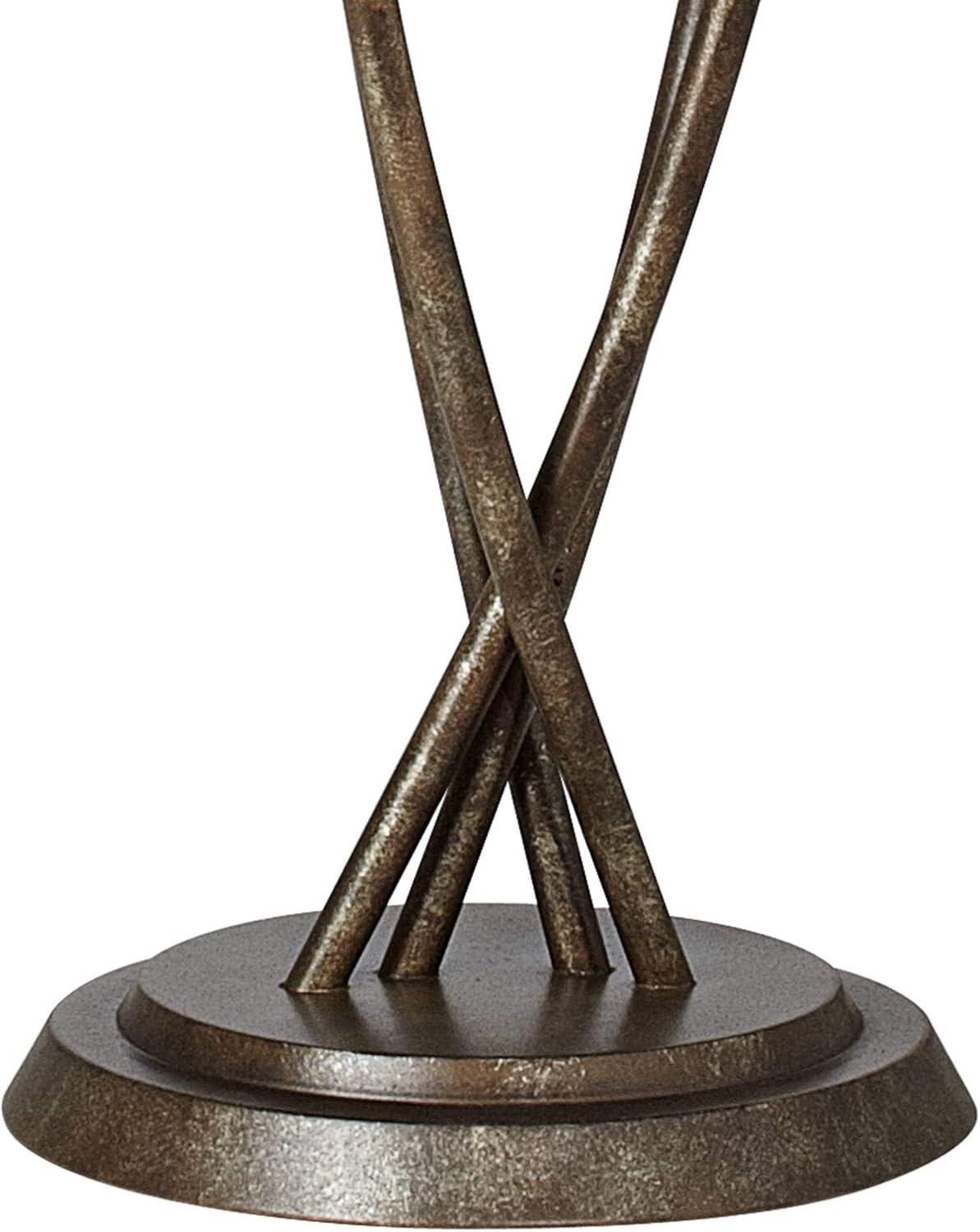 Kathy Ireland Metro Plaza Modern Glam 69" Tall Standing Floor Lamp Tree 4-Light Foot Switch Brown Metal Copper Bronze Finish Living Room Bedroom House