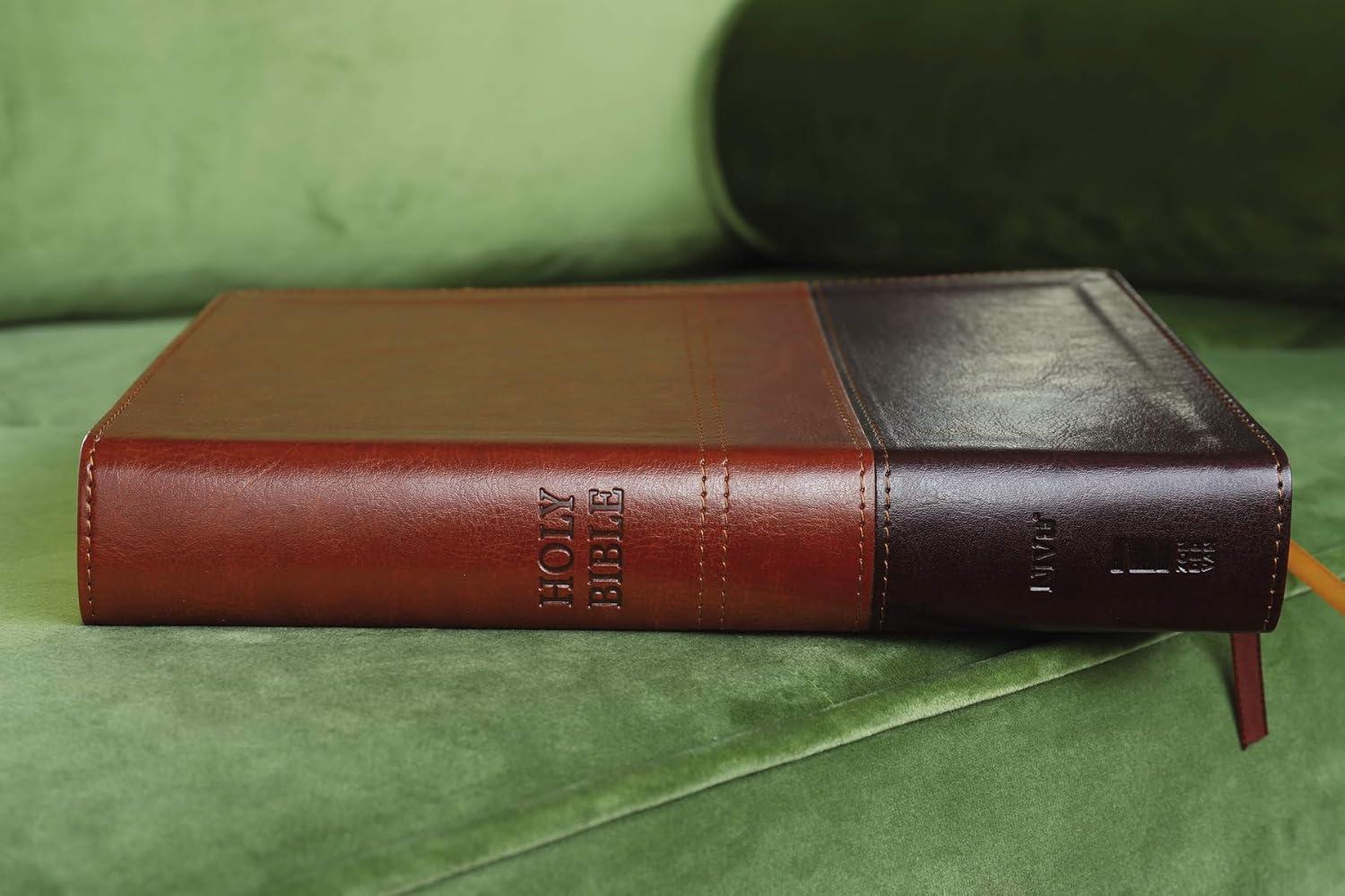 NIV, Reference Bible, Giant Print, Imitation Leather, Brown, Red Letter Edition, Comfort Print - Large Print by  Zondervan (Leather Bound)