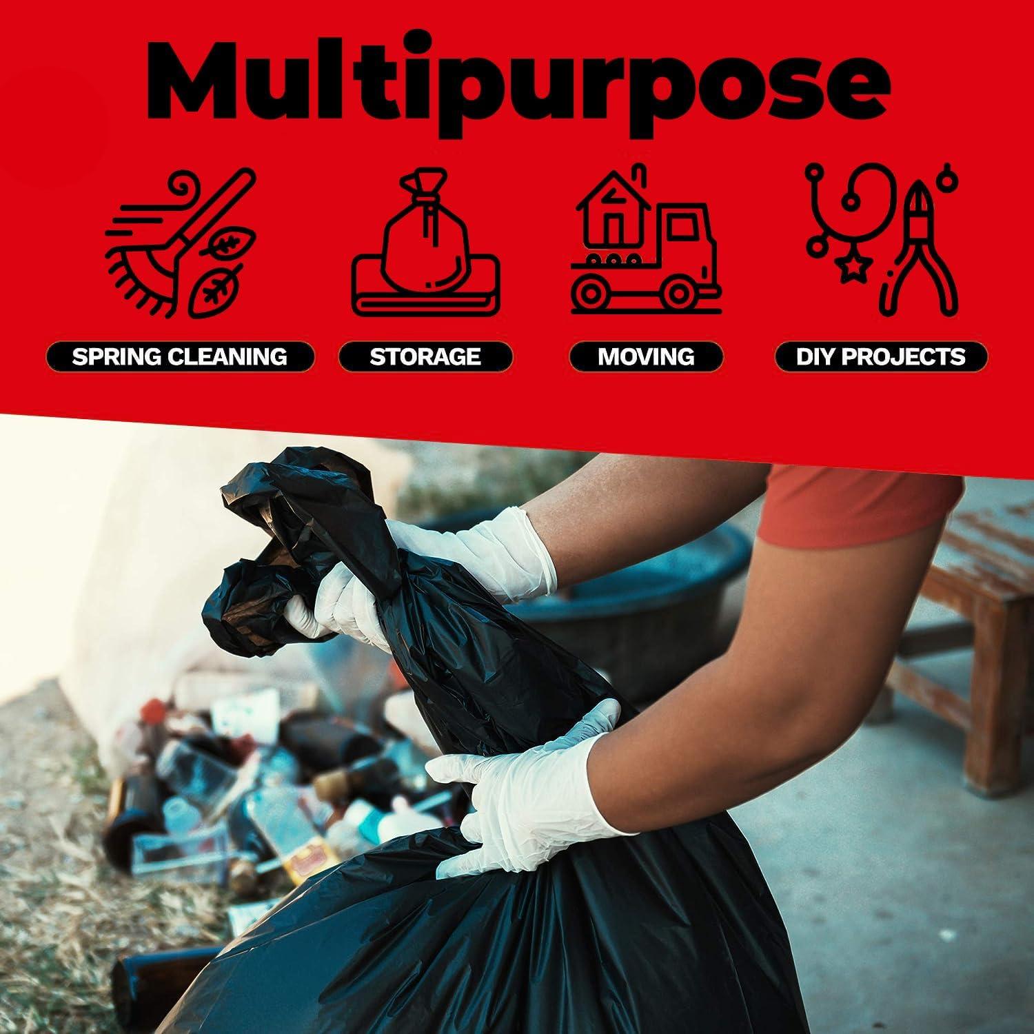 ToughBag 55 Gallon Trash Bags, 2.5 Mil Contractor Bags, 32 Count - Made in USA