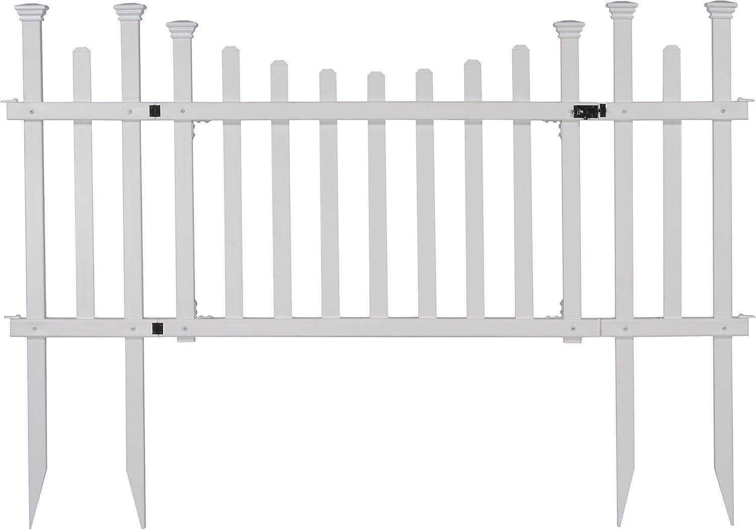 30in H x 62in W (1 Gate) No Dig Zippity Madison Gate Kit, White Vinyl Picket Fence Gate Kit for Madison Fence Panels, Child or Dog Gate for Backyard, Patio, Outdoor, or Garden Fence, ZP19028