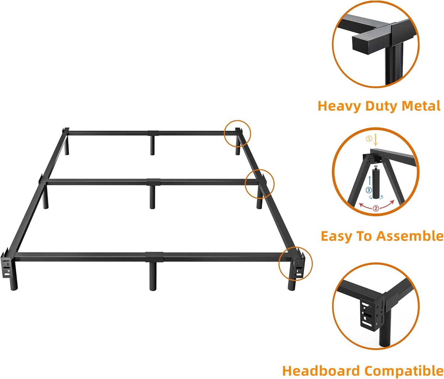 7 in. H Twin Box Spring, Heavy-Duty Metal Structure with Fabric Cover, Easy Assembly, Mattress Foundation