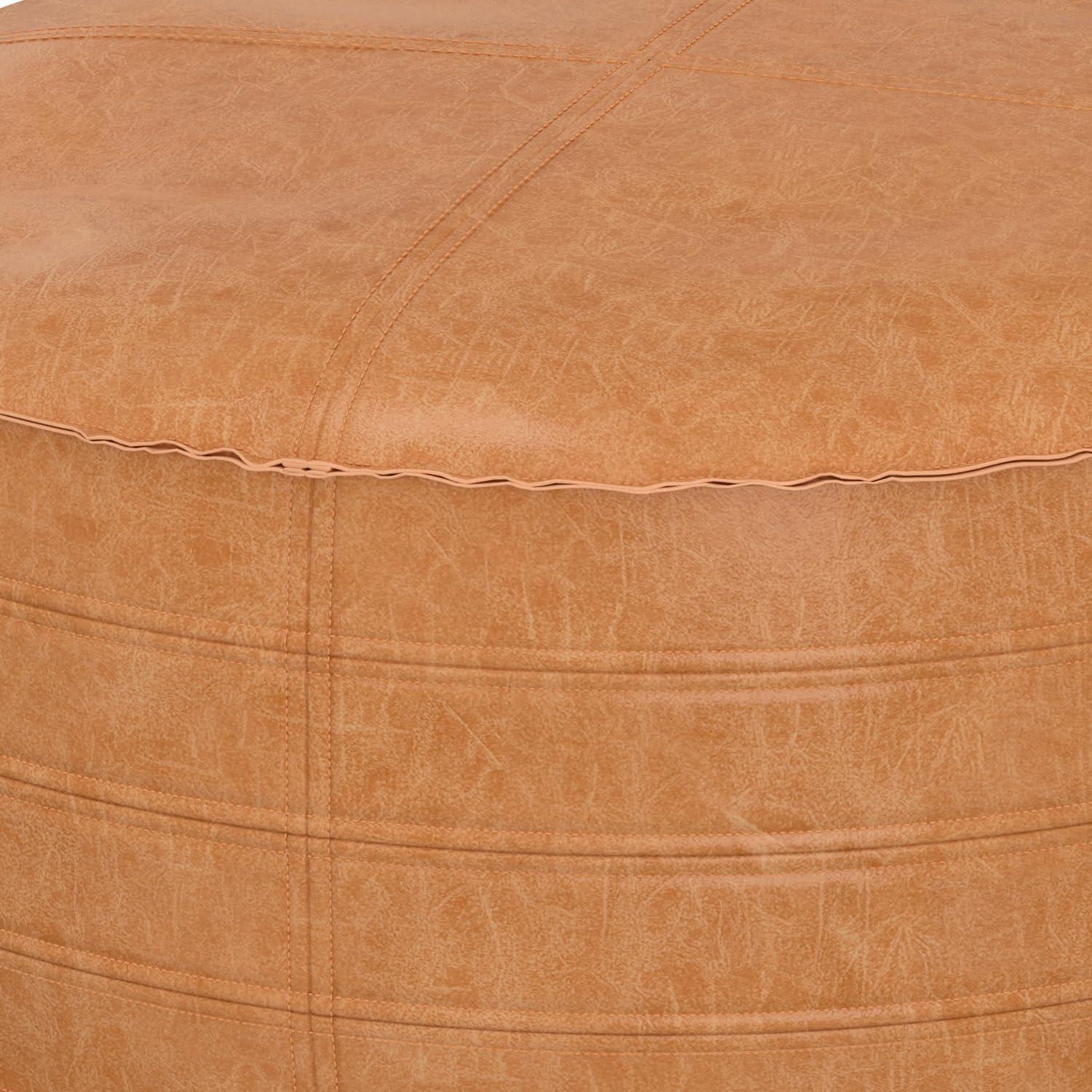 Simpli Home Brody Faux Leather Pouf