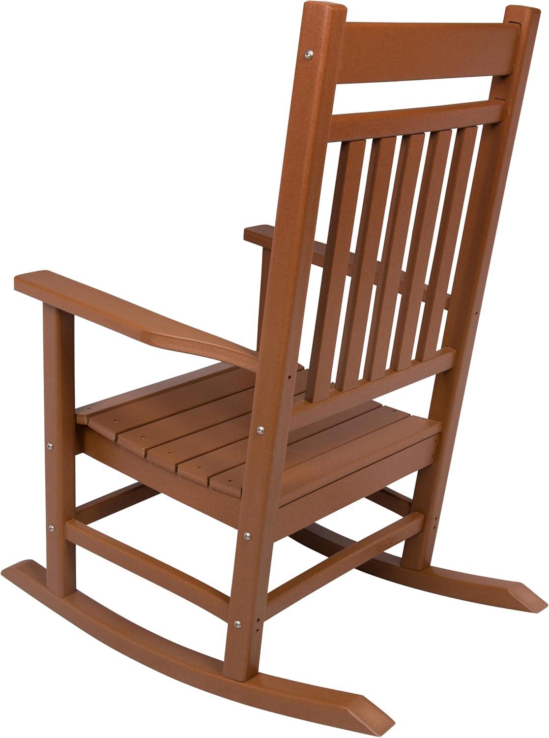 Shine Company All-Weather Traditional Resin Patio Porch Rocker in Brown