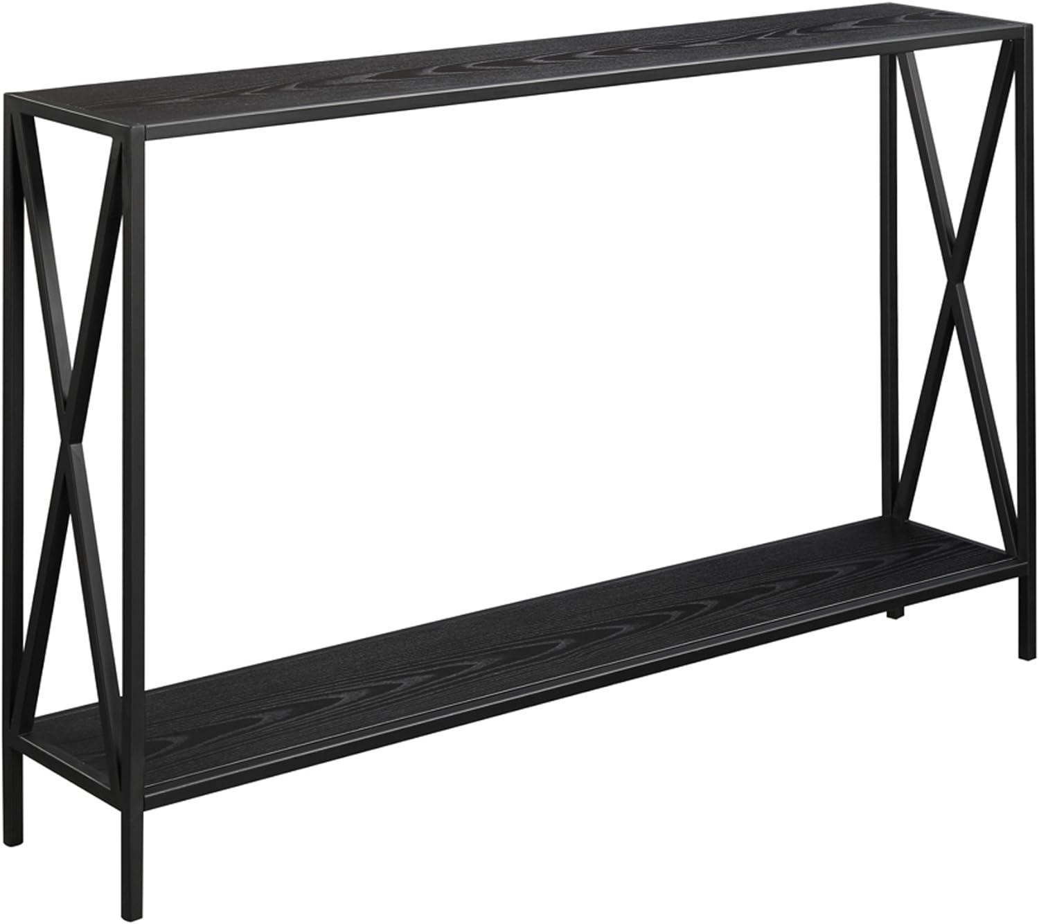 Convenience Concepts Tucson Console Table in Black Wood Finish and Metal Frame