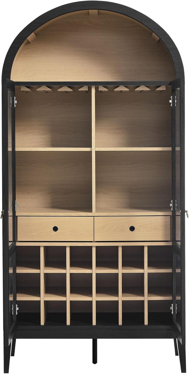 Modway Nolan Arched Bar Cabinet in Black