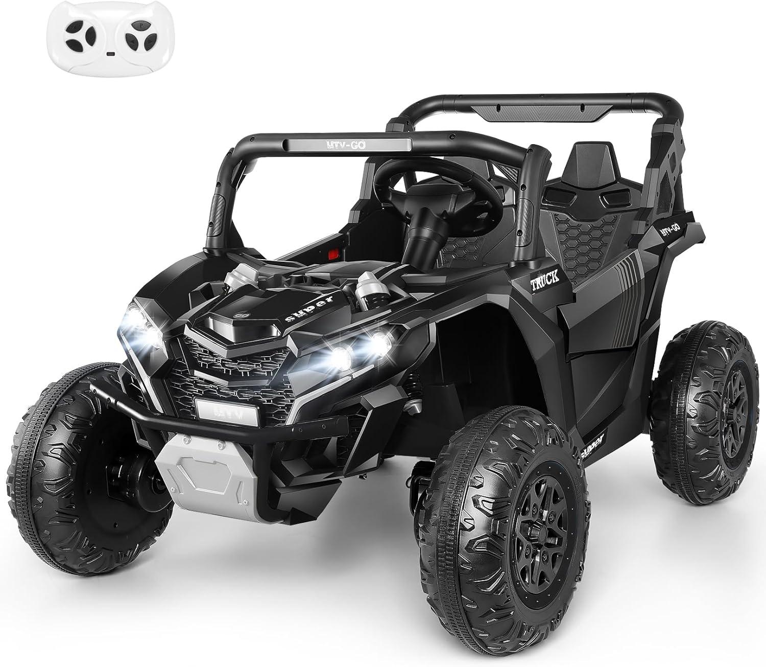 SUSIELADY 24V 2 Plazas Ride-On UTV para Niños, Coche Eléctrico con Control Remoto, Suspensión en las 4 Ruedas, Música, Almacenamiento, Camión de Juguetes Al Aire Libre para Niños Niñas a Partir de 3 Años, Rosa