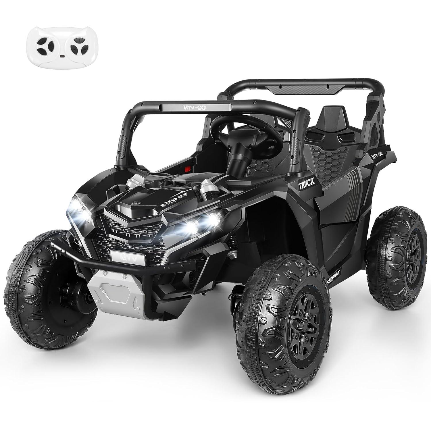 SUSIELADY 24V 2 Plazas Ride-On UTV para Niños, Coche Eléctrico con Control Remoto, Suspensión en las 4 Ruedas, Música, Almacenamiento, Camión de Juguetes Al Aire Libre para Niños Niñas a Partir de 3 Años, Rosa