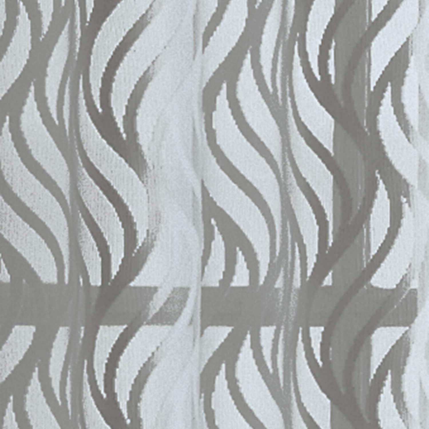 CHF Lyric 84" Rod Pocket Sheer Curtain Panel, Knit Flame Ogee , Gray, Adult