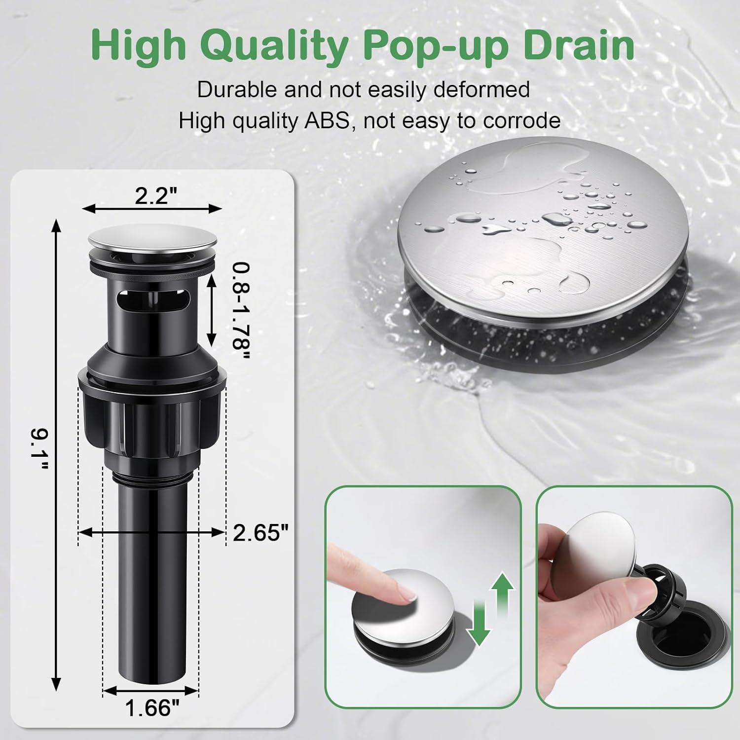 Freestanding Single-handle Bathroom Faucet with Drain Assembly