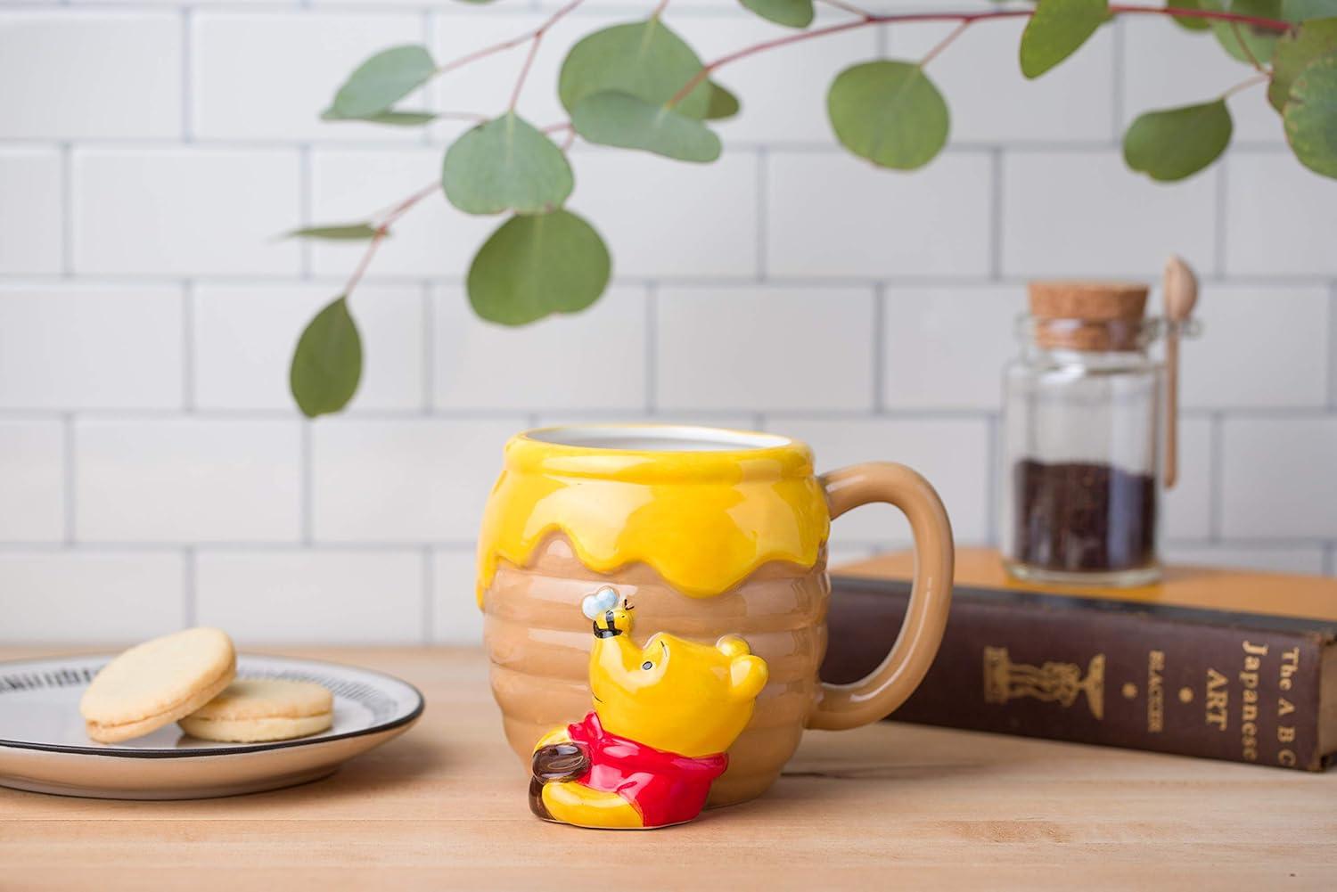 Silver Buffalo Disney Winnie the Pooh Honey Pot Sculpted Ceramic Mug | Holds 23 Ounces