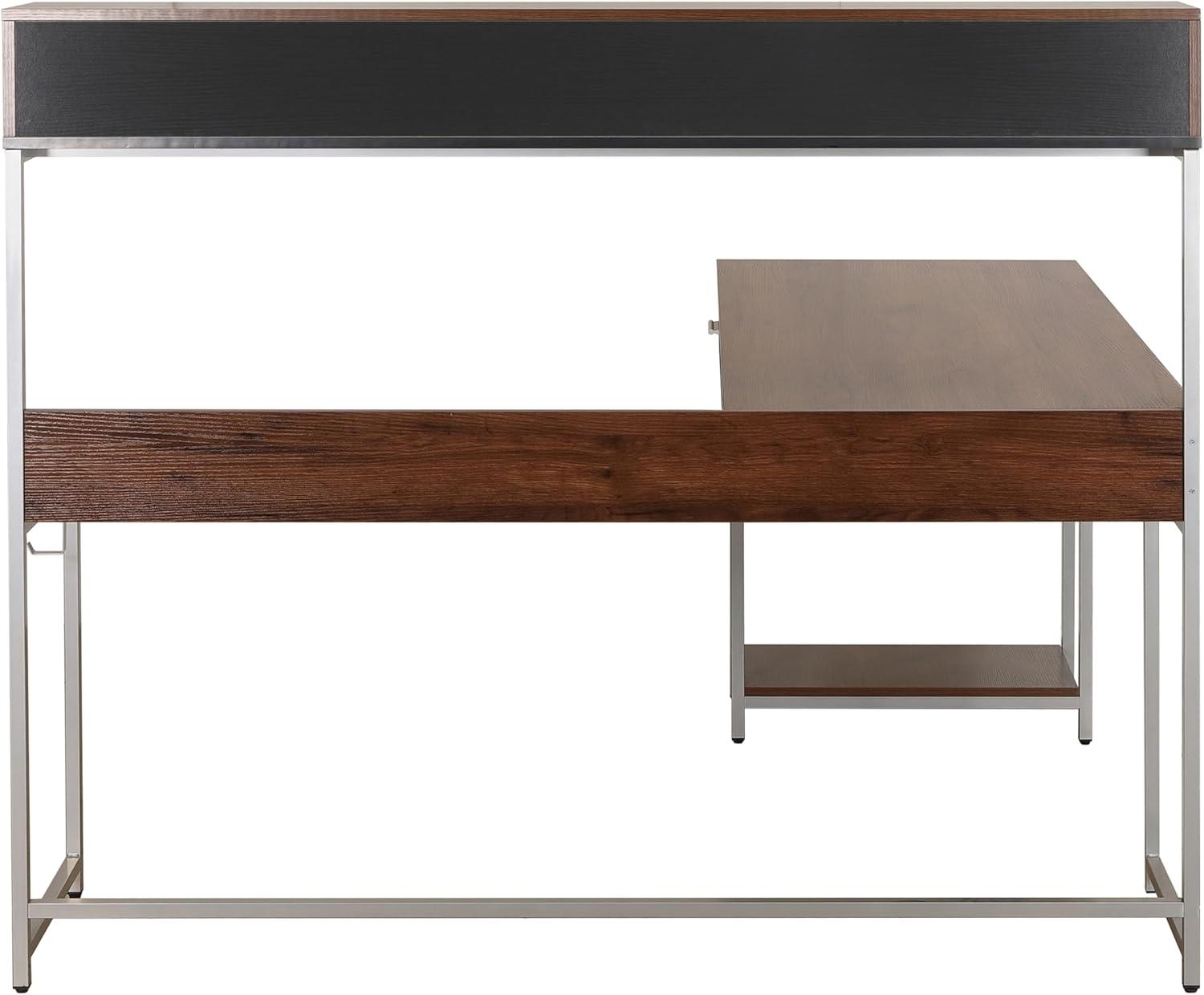 L Shape Desk with Hutch and Storage - Techni Mobili