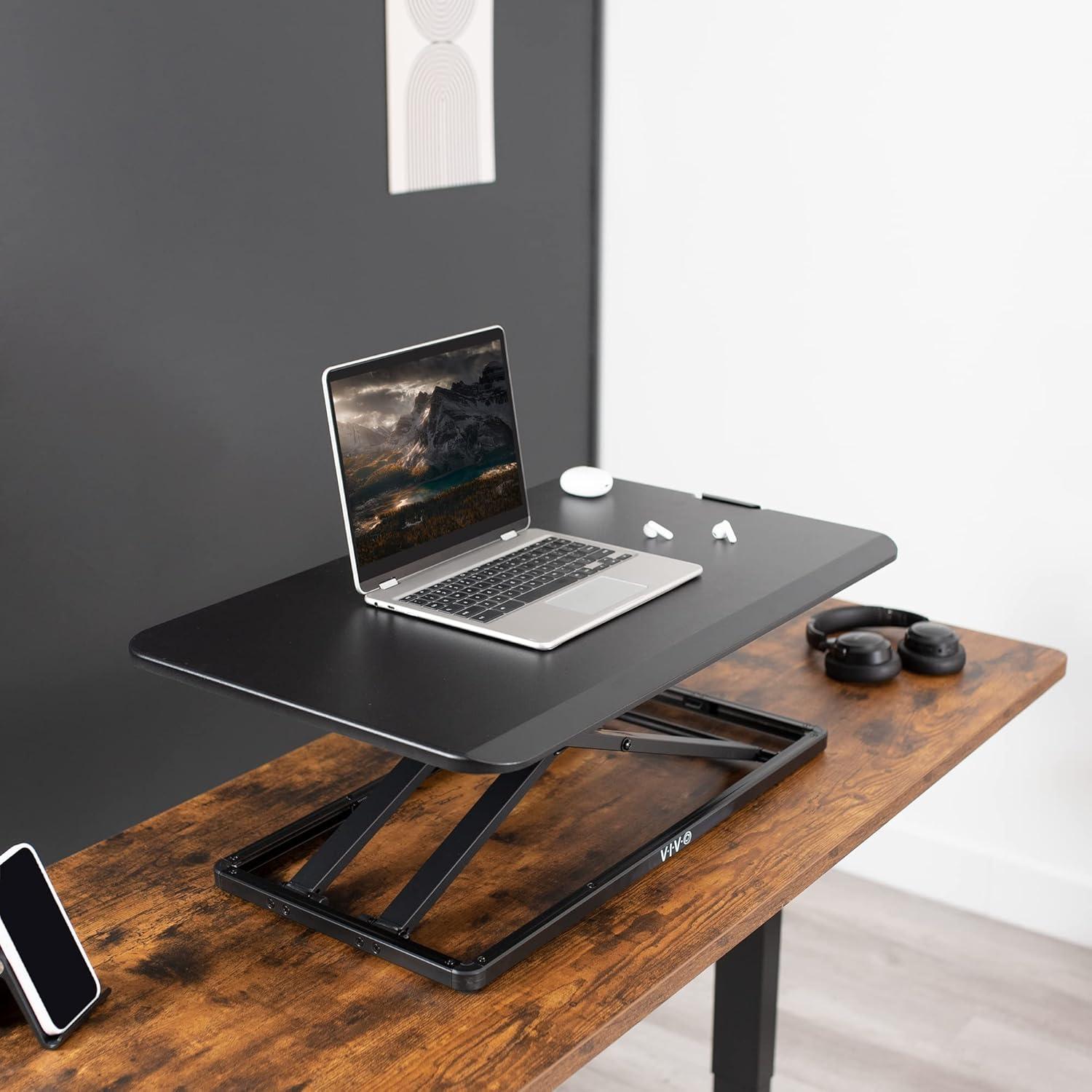 Black Single Top Desk Riser