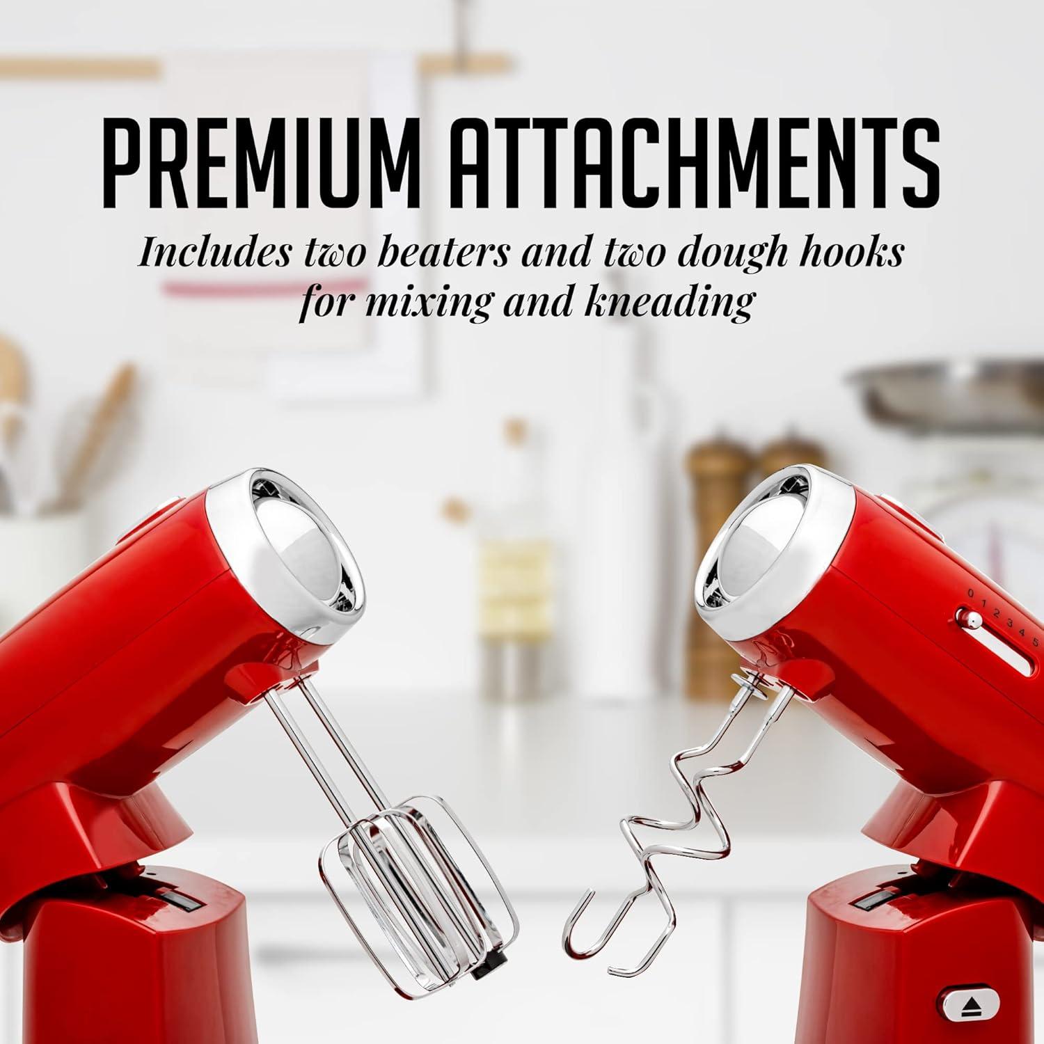 Ovente SM680R Ovente Electric Stand Mixer with 3.5Qt Removable Stainless Steel Bowl